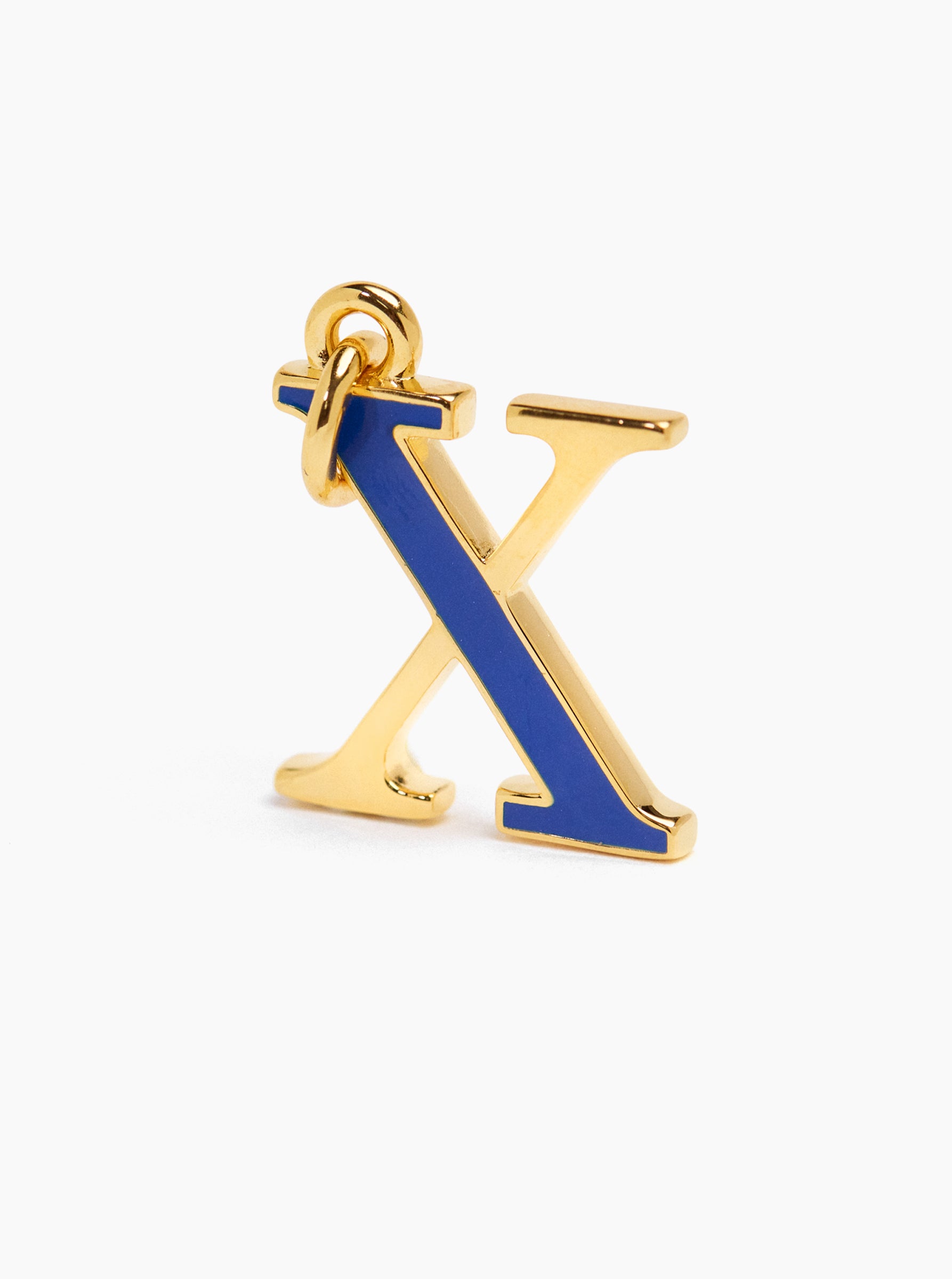 Large Gold Enamel X Charm