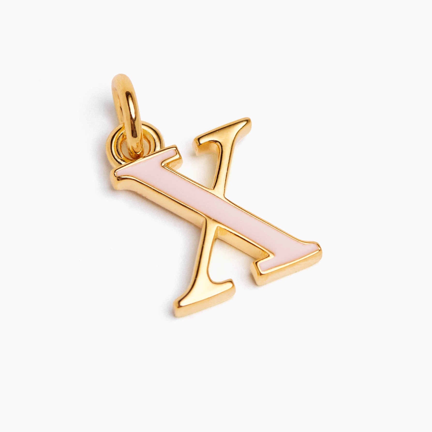 Small Gold Enamel X Charm