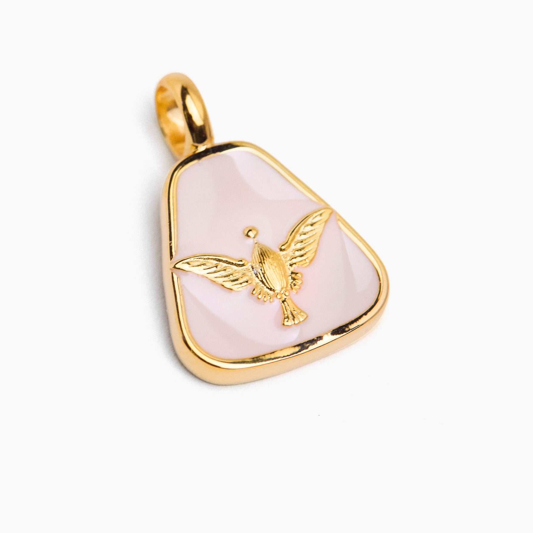Gold Enamel Peace Charm