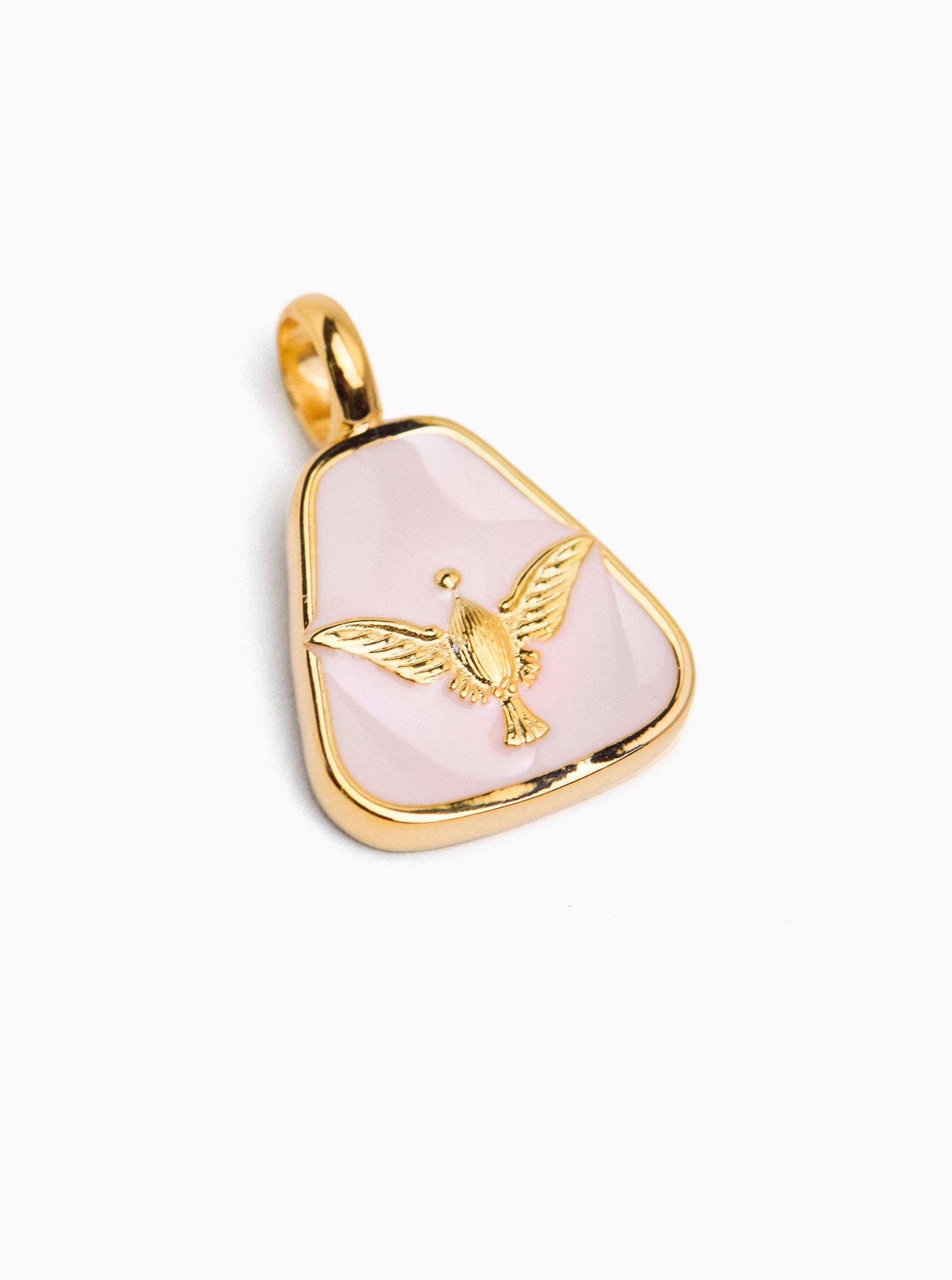 Gold Enamel Peace Charm