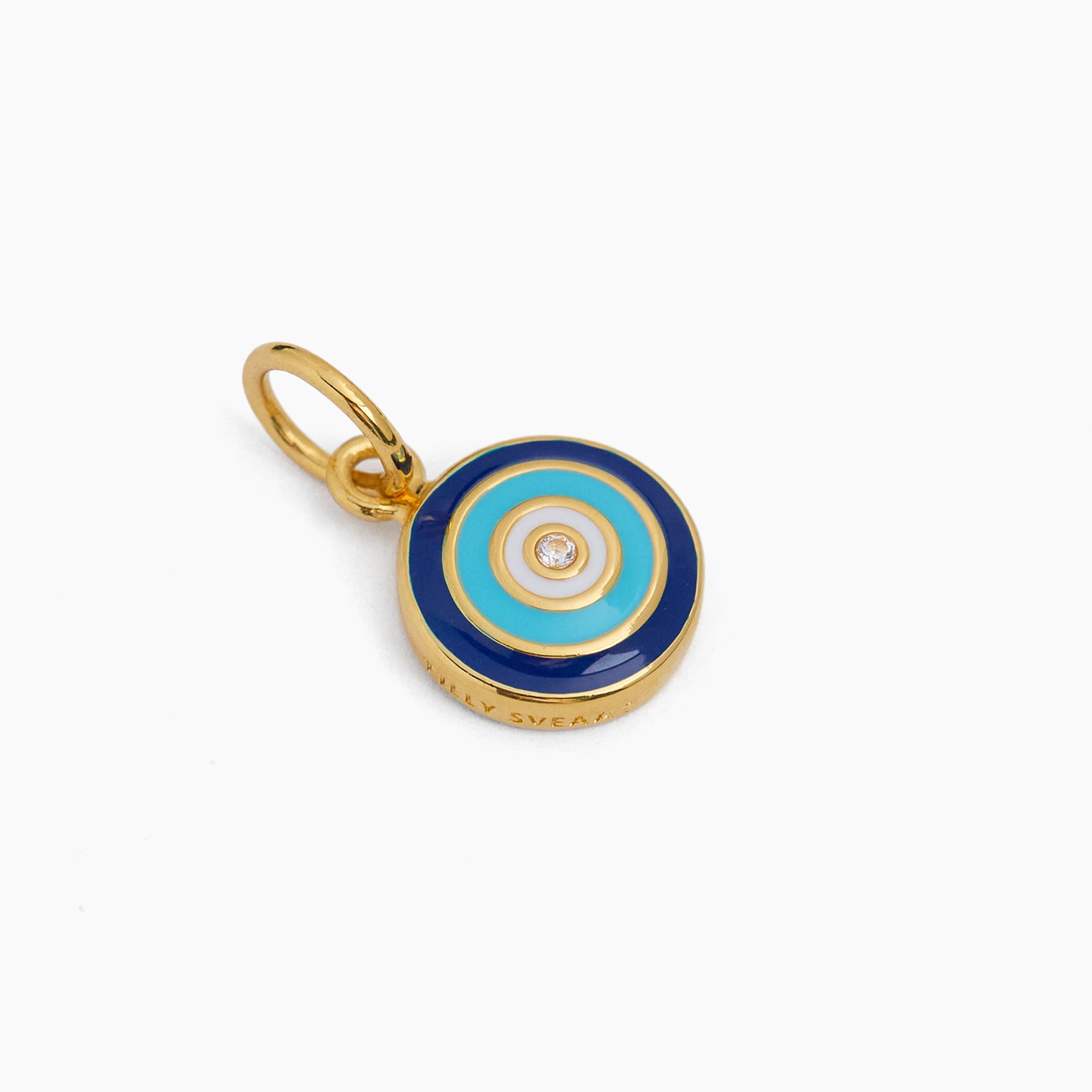 Navy Evil Eye Disc Charm