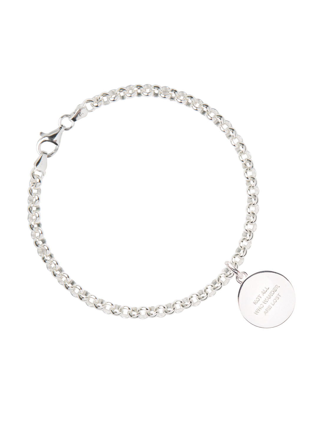 Silver Belcher Bracelet With Compass