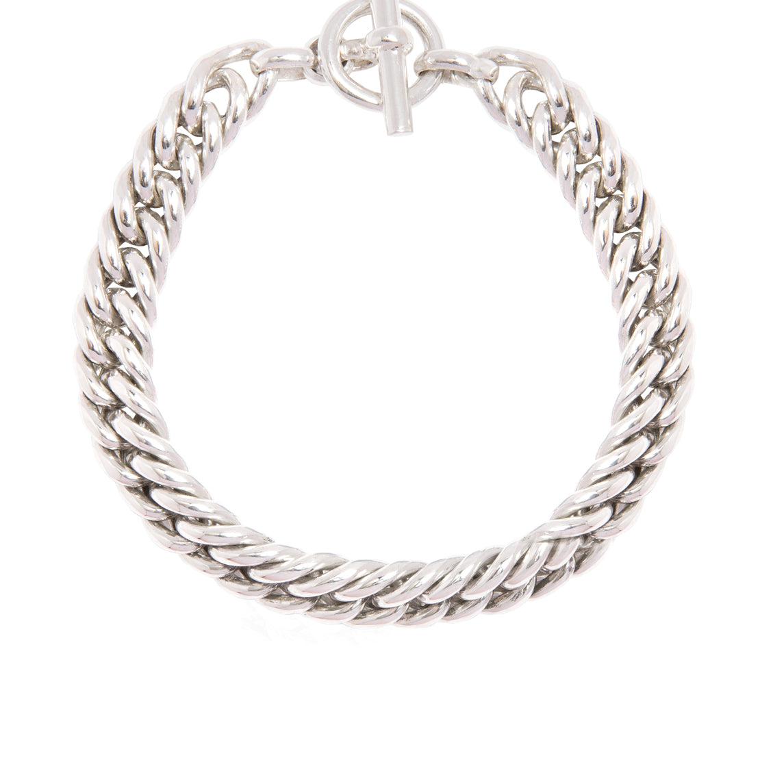 Men's Solid Sterling Silver Curb Link Bracelet