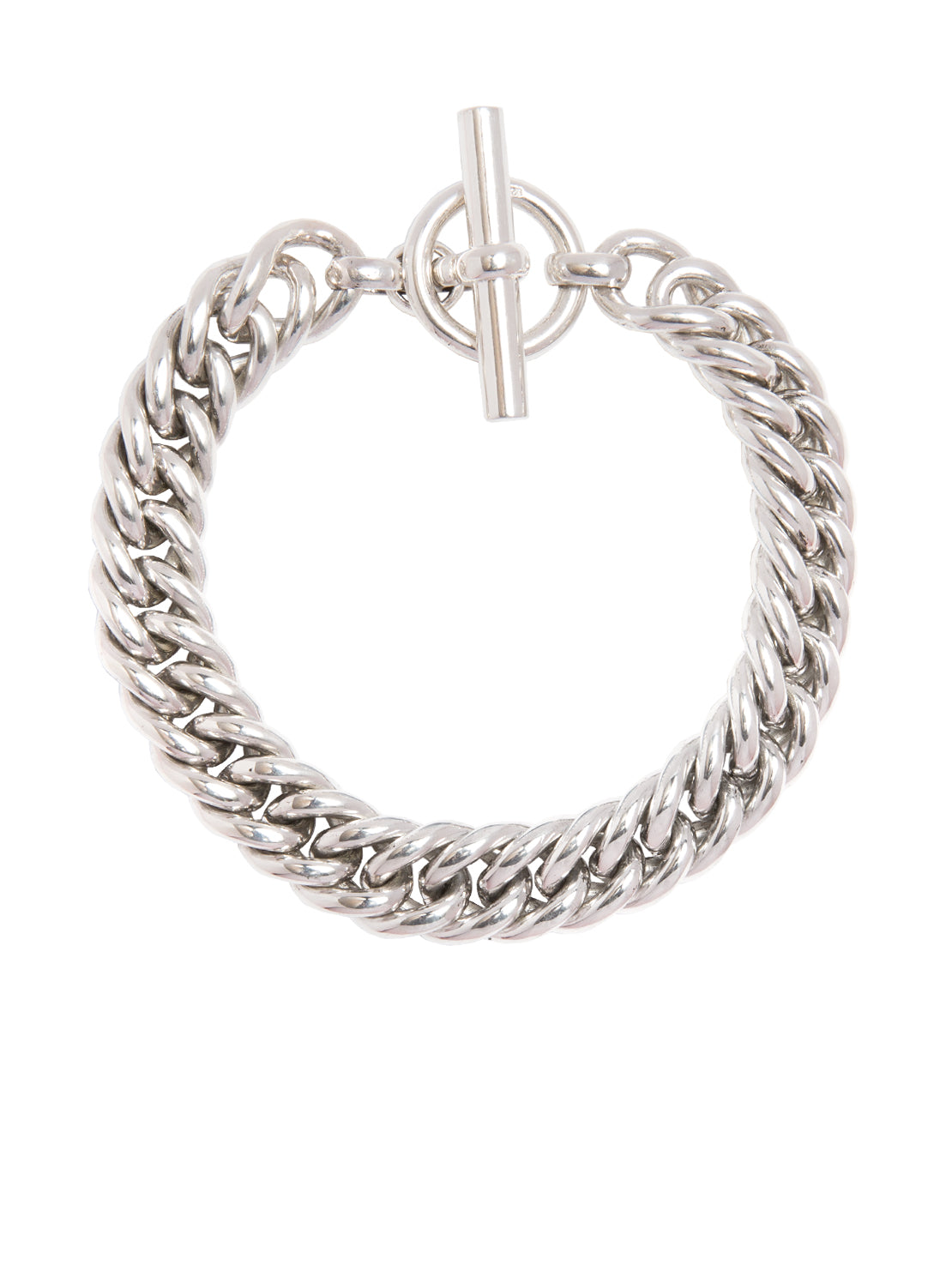 Men's Large Solid Sterling Silver Curb Link Bracelet