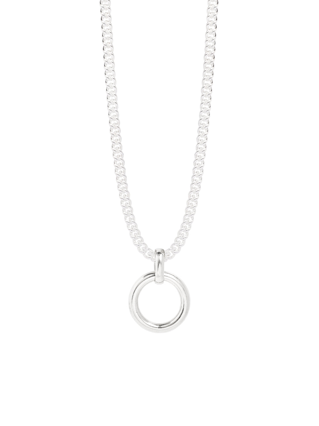Silver Eternity Ring On Silver Curb Link Necklace