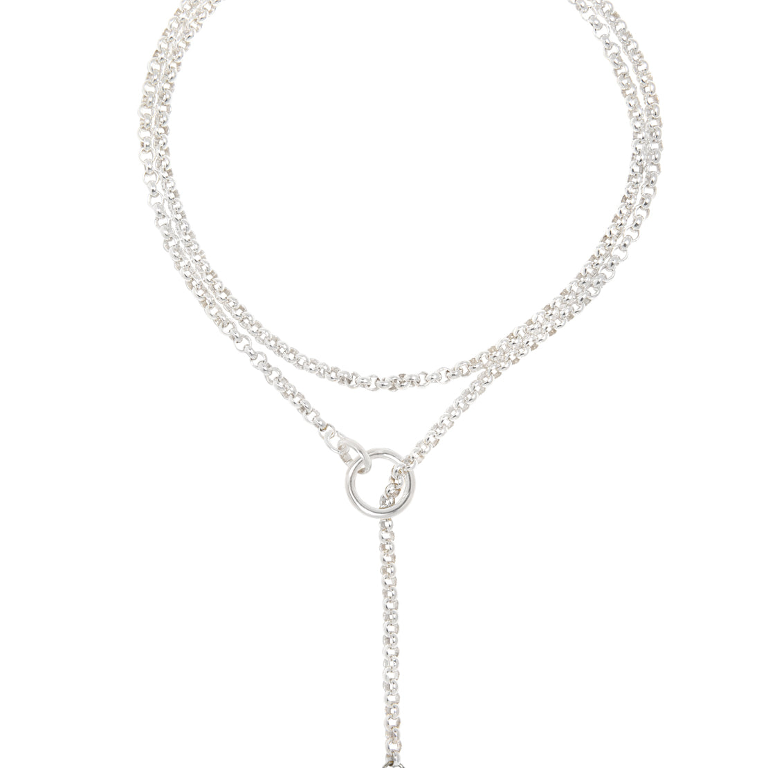 Men's Solid Sterling Silver Lariat Necklace