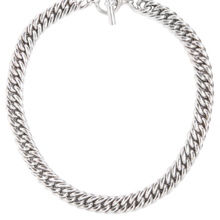 Men's Solid Sterling Silver Curb Link Necklace