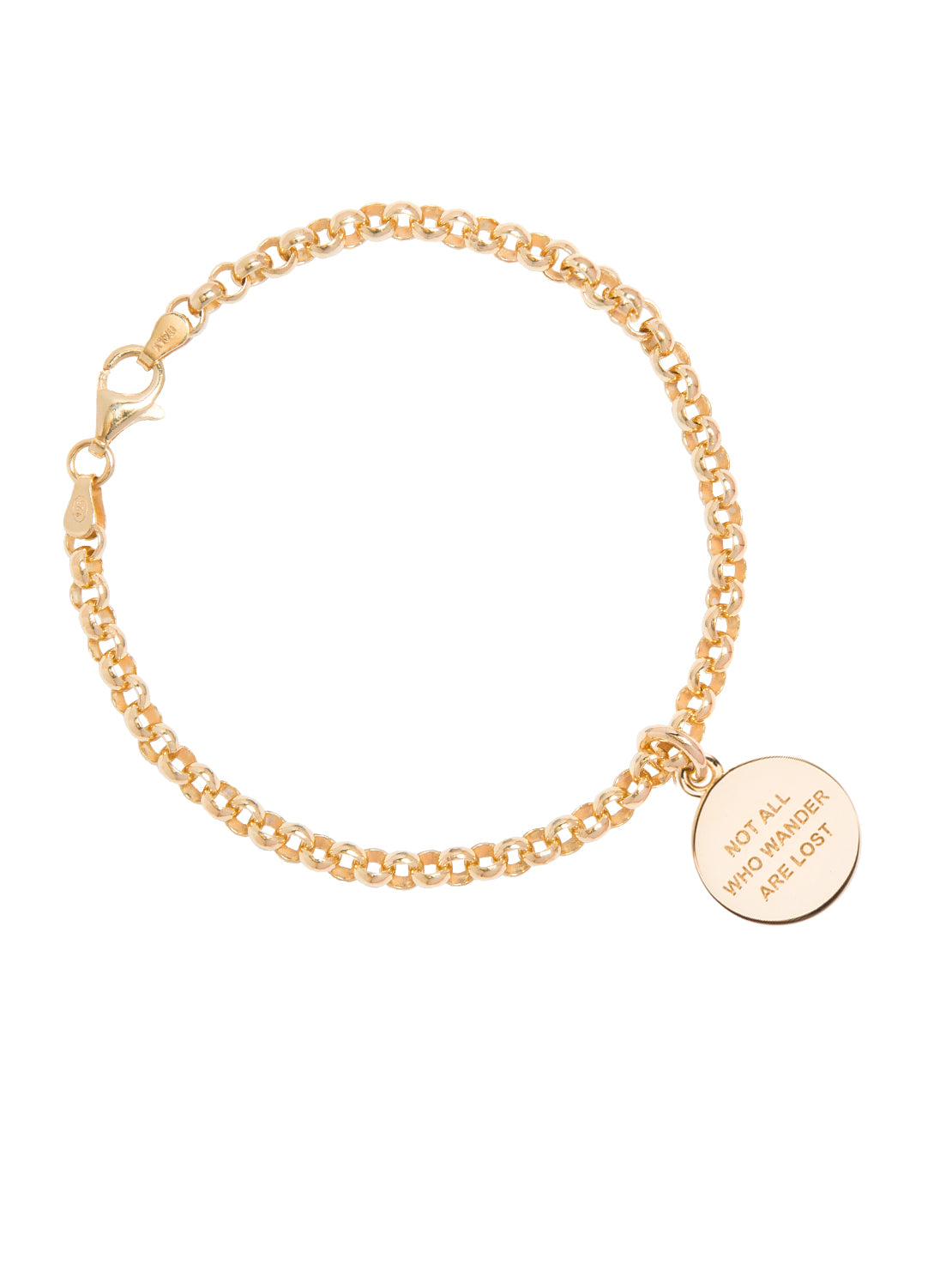 Gold Belcher Bracelet With Compass