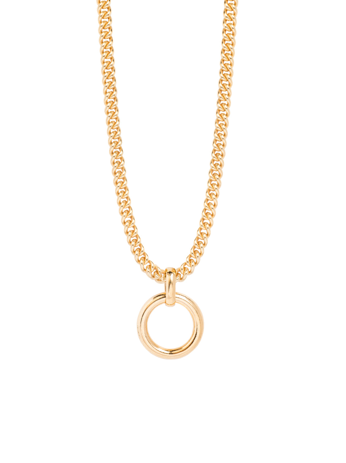 Gold Eternity Ring On Gold Curb Link Necklace