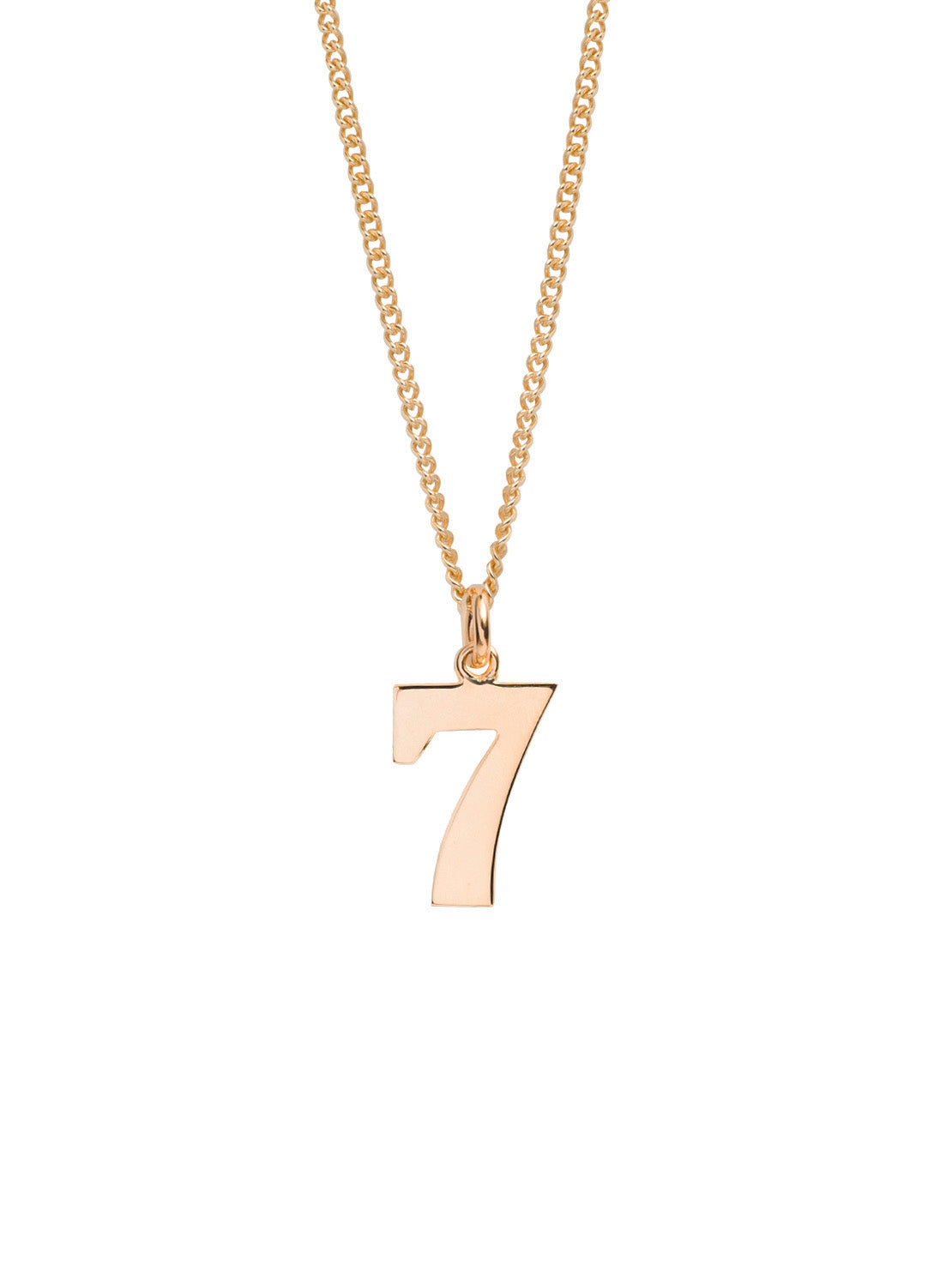 Gold Lucky No 7 On Fine Curb Chain