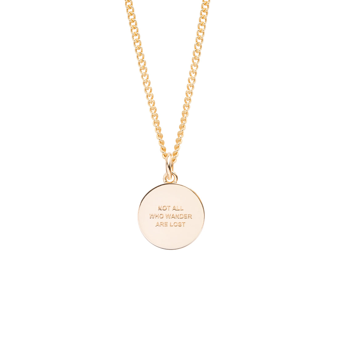 Men's Large Gold Compass / Not All Who Wander Necklace