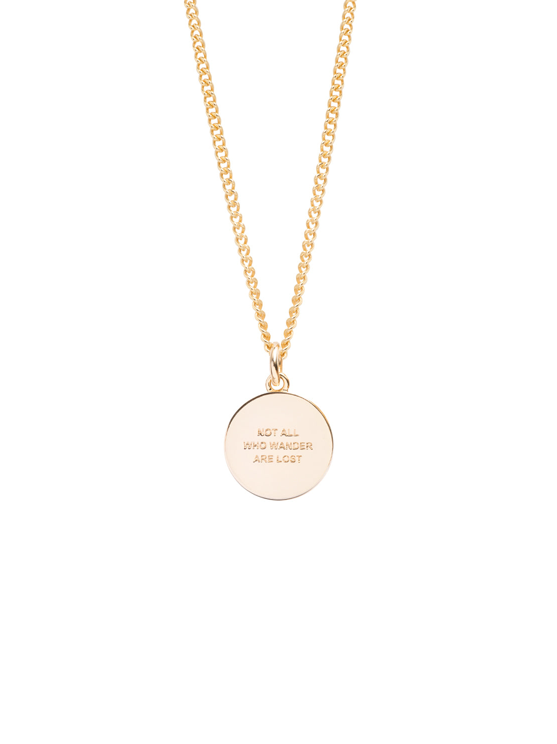 Men's Large Gold Compass / Not All Who Wander Necklace