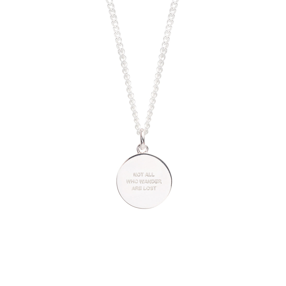 Large Solid Sterling Silver Compass / Not All Who Wander Necklace