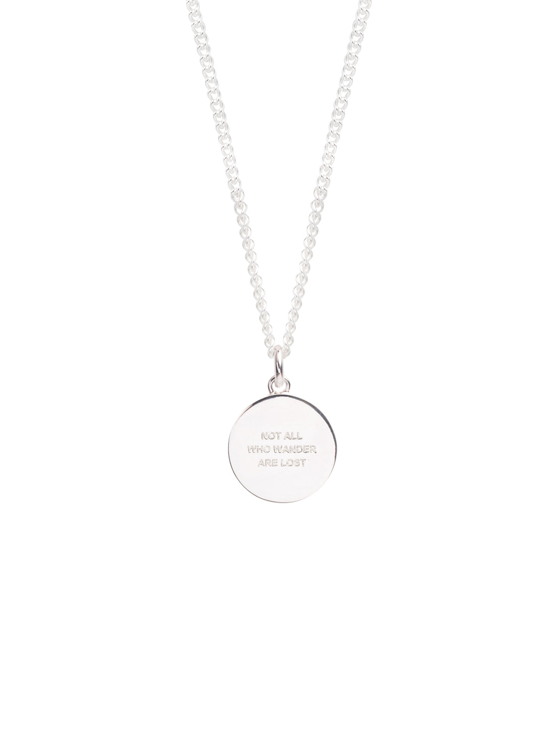Large Solid Sterling Silver Compass / Not All Who Wander Necklace