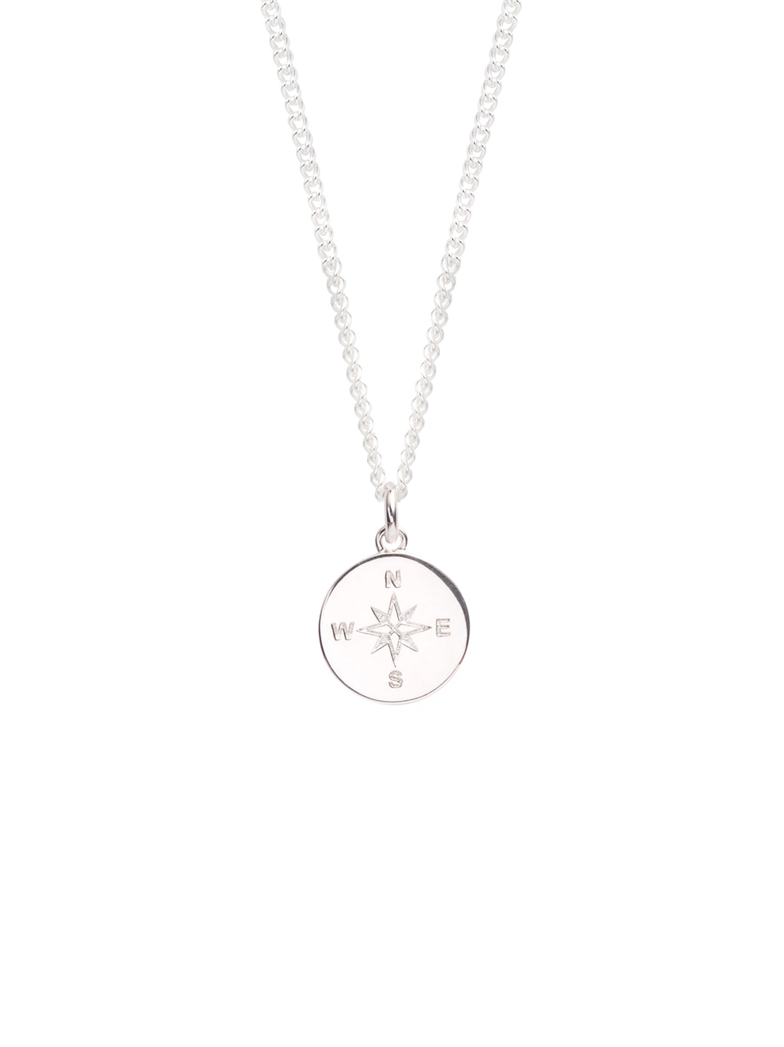 Large Solid Sterling Silver Compass / Not All Who Wander Necklace