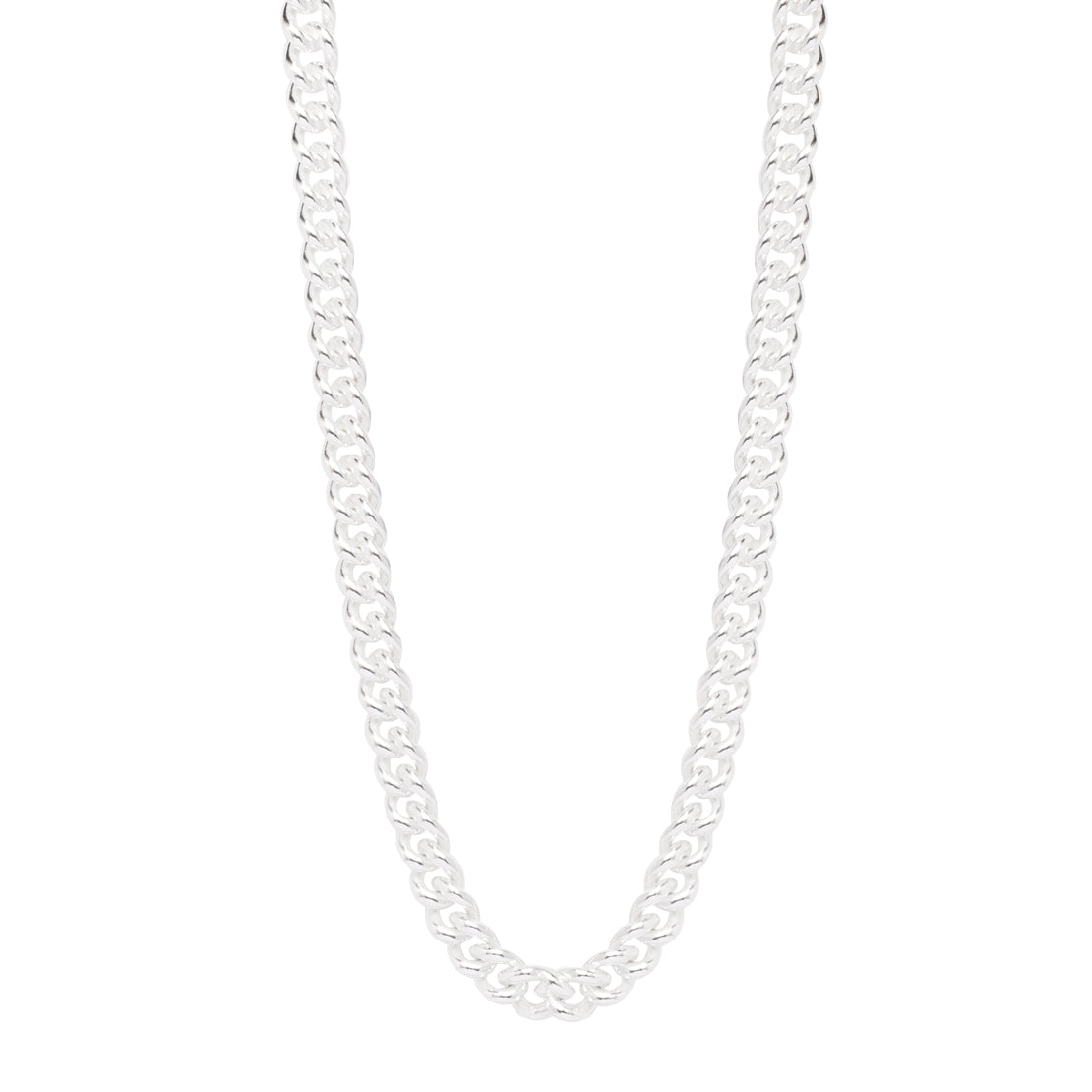Slim Silver Curb Link Necklace