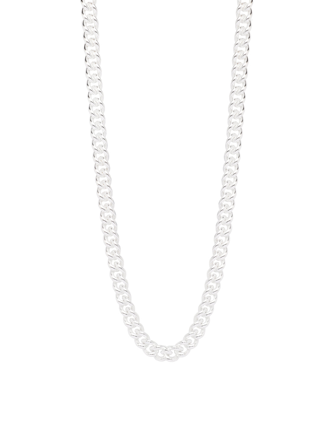 Slim Silver Curb Link Necklace