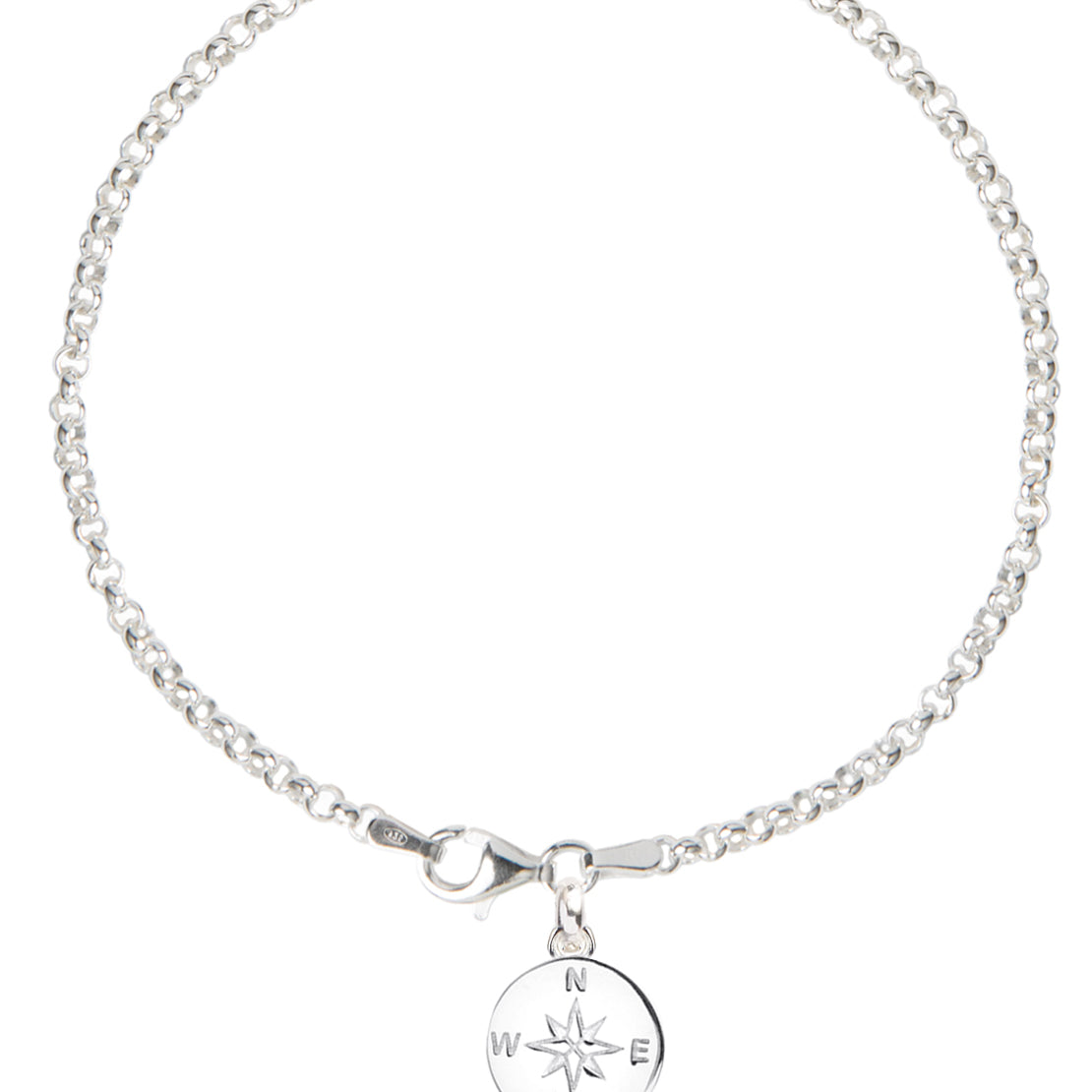 Silver Compass Anklet