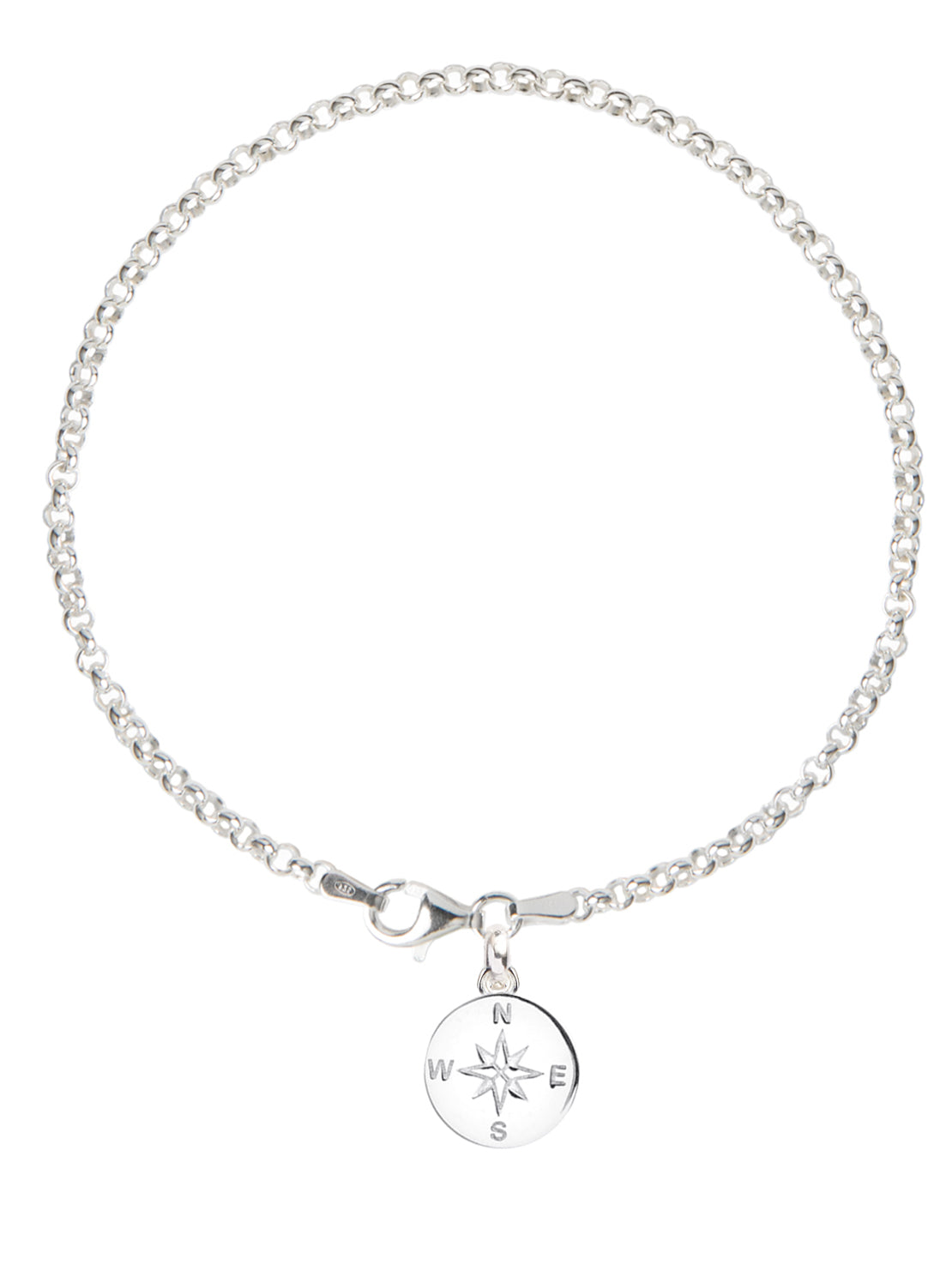 Silver Compass Anklet