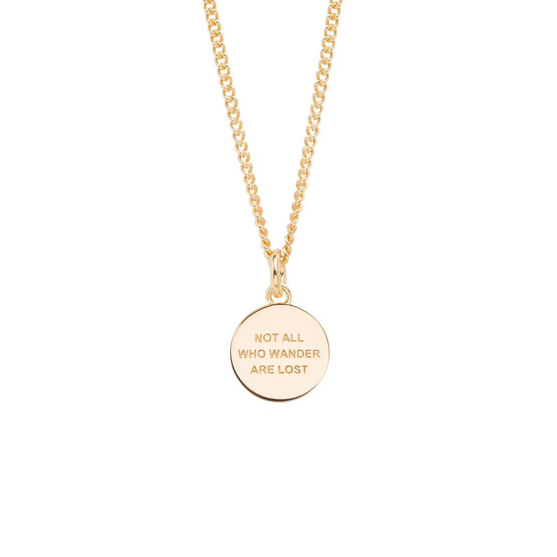 Small Gold Compass / Not All Who Wander Necklace
