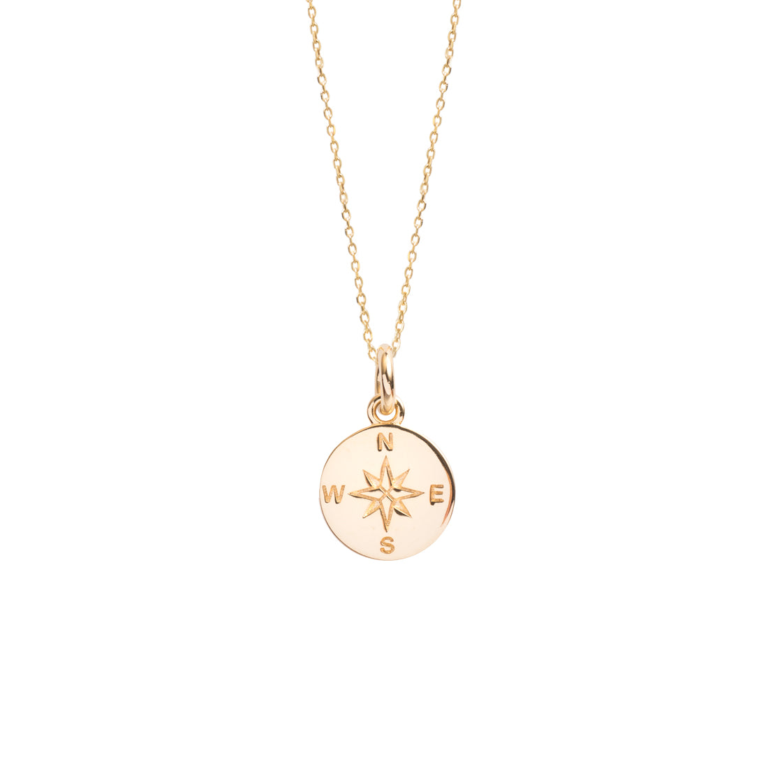 Small Gold Compass On Trace Chain