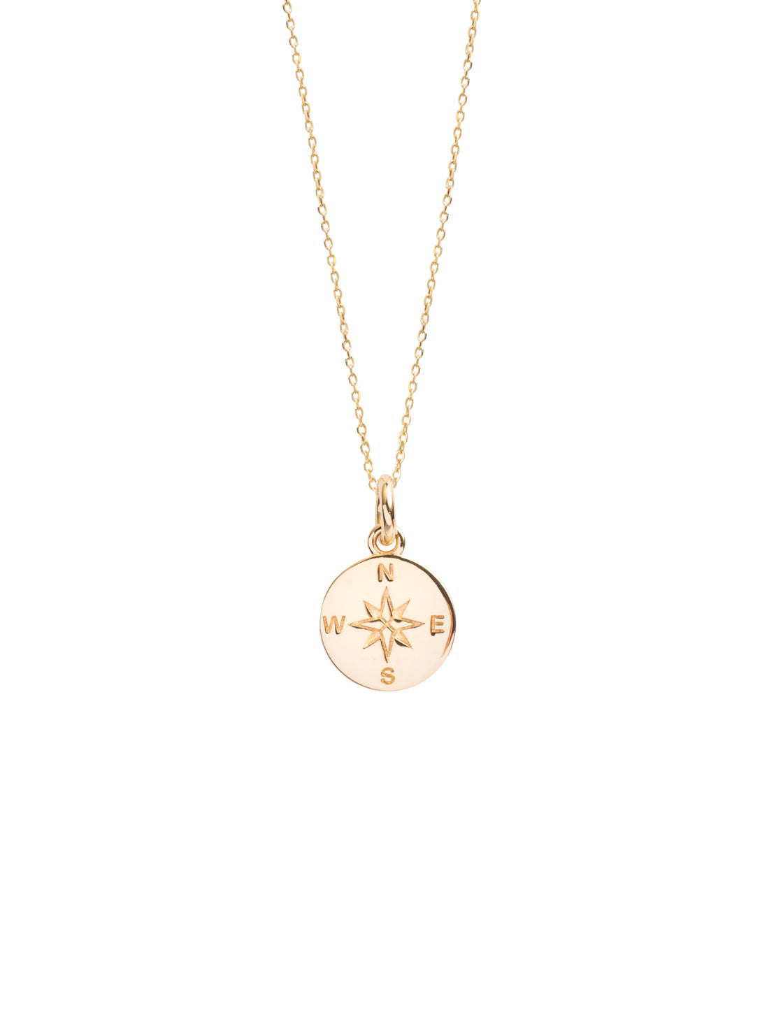 Small Gold Compass On Trace Chain