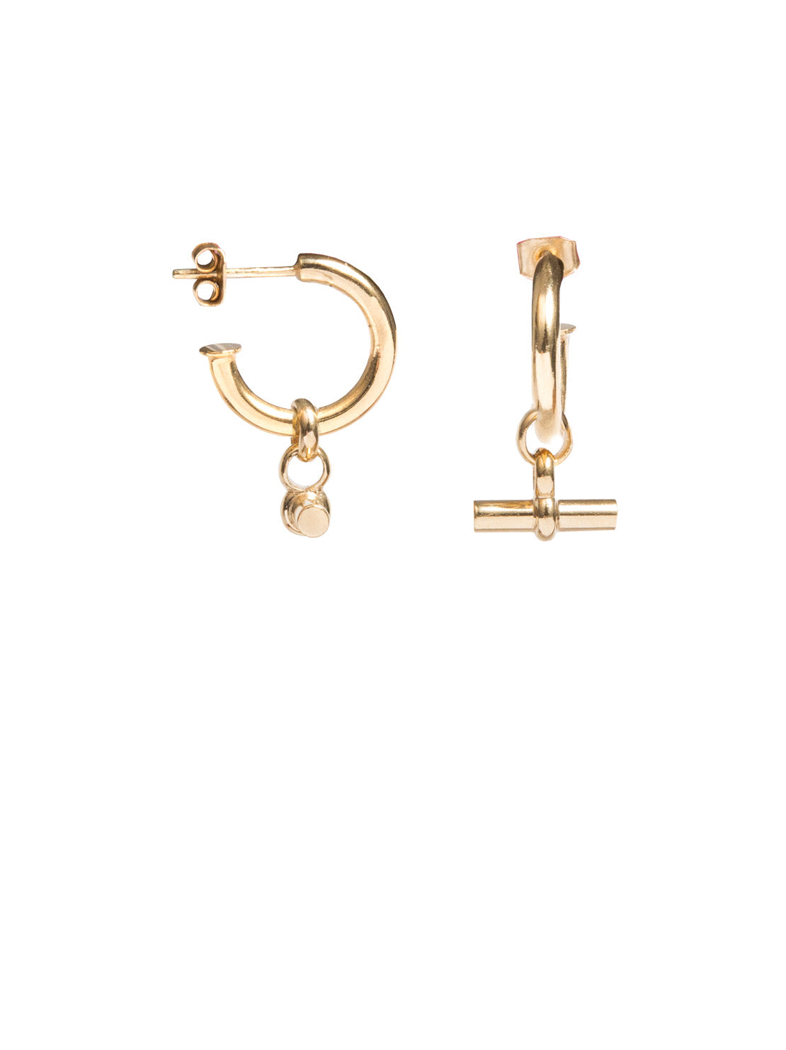 Small Gold T-Bar Earrings