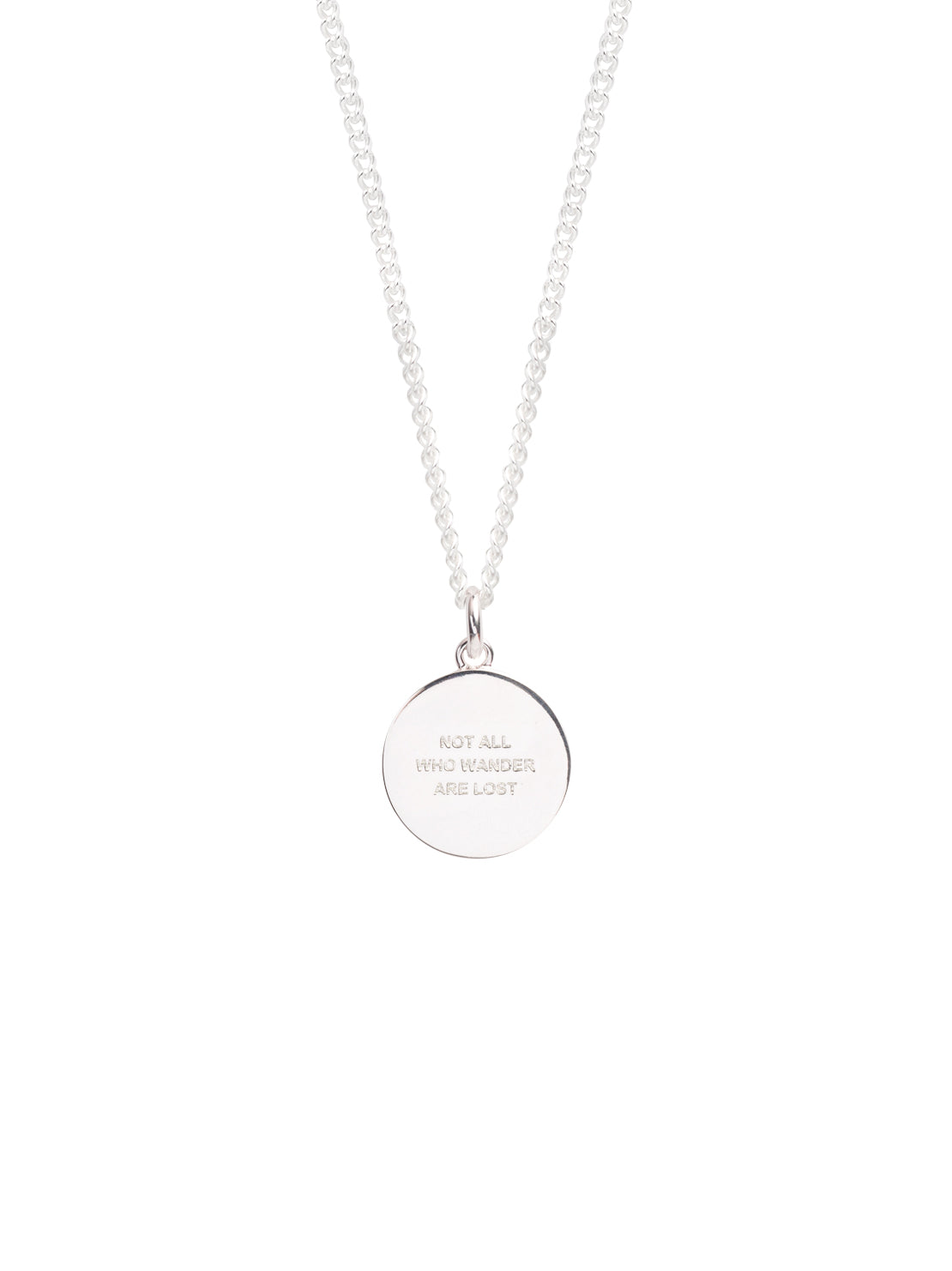 Large Silver Compass Necklace