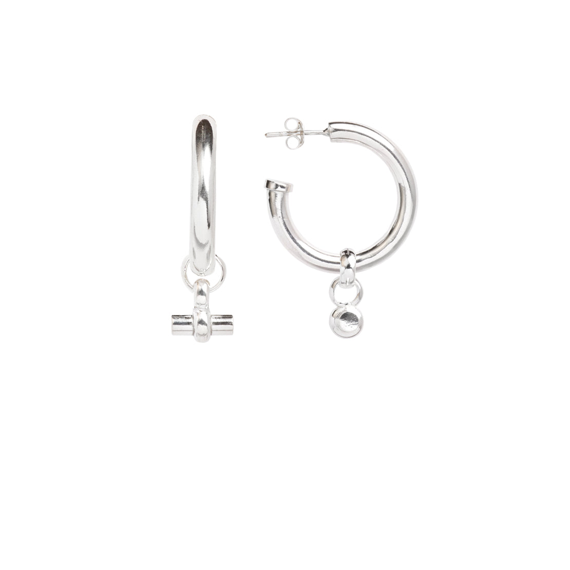 Small Silver T-Bar Earrings