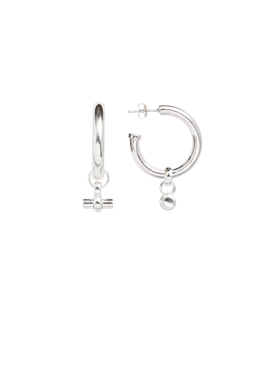 Small Silver T-Bar Earrings