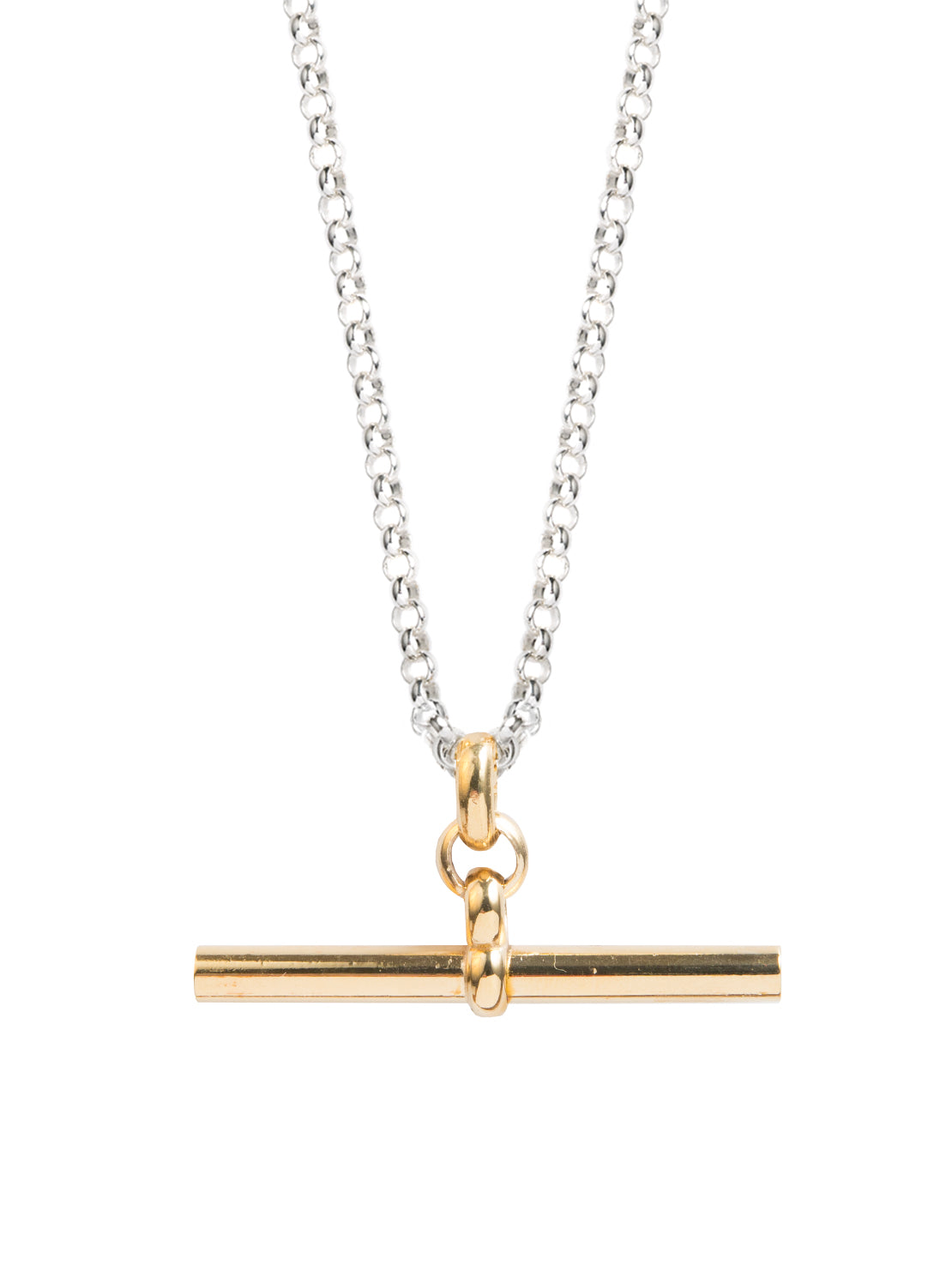 Mixed Metal Giant T-Bar on Chunky Belcher Chain