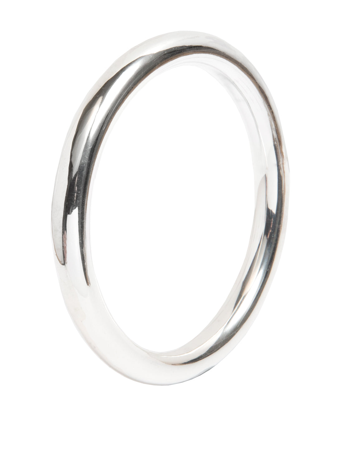 Large Plain Silver Bangle