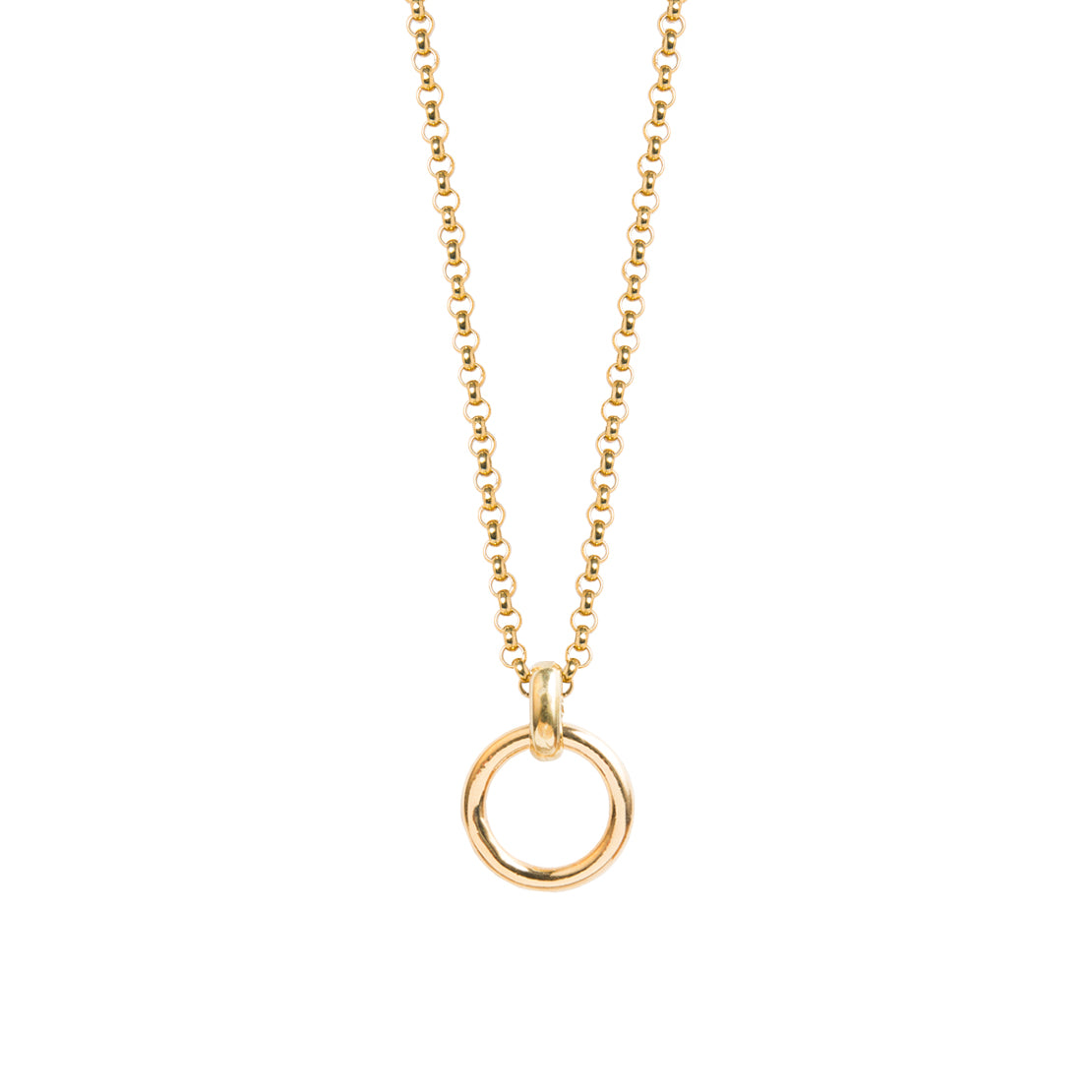 Small Gold Eternity Ring On Gold Belcher Chain