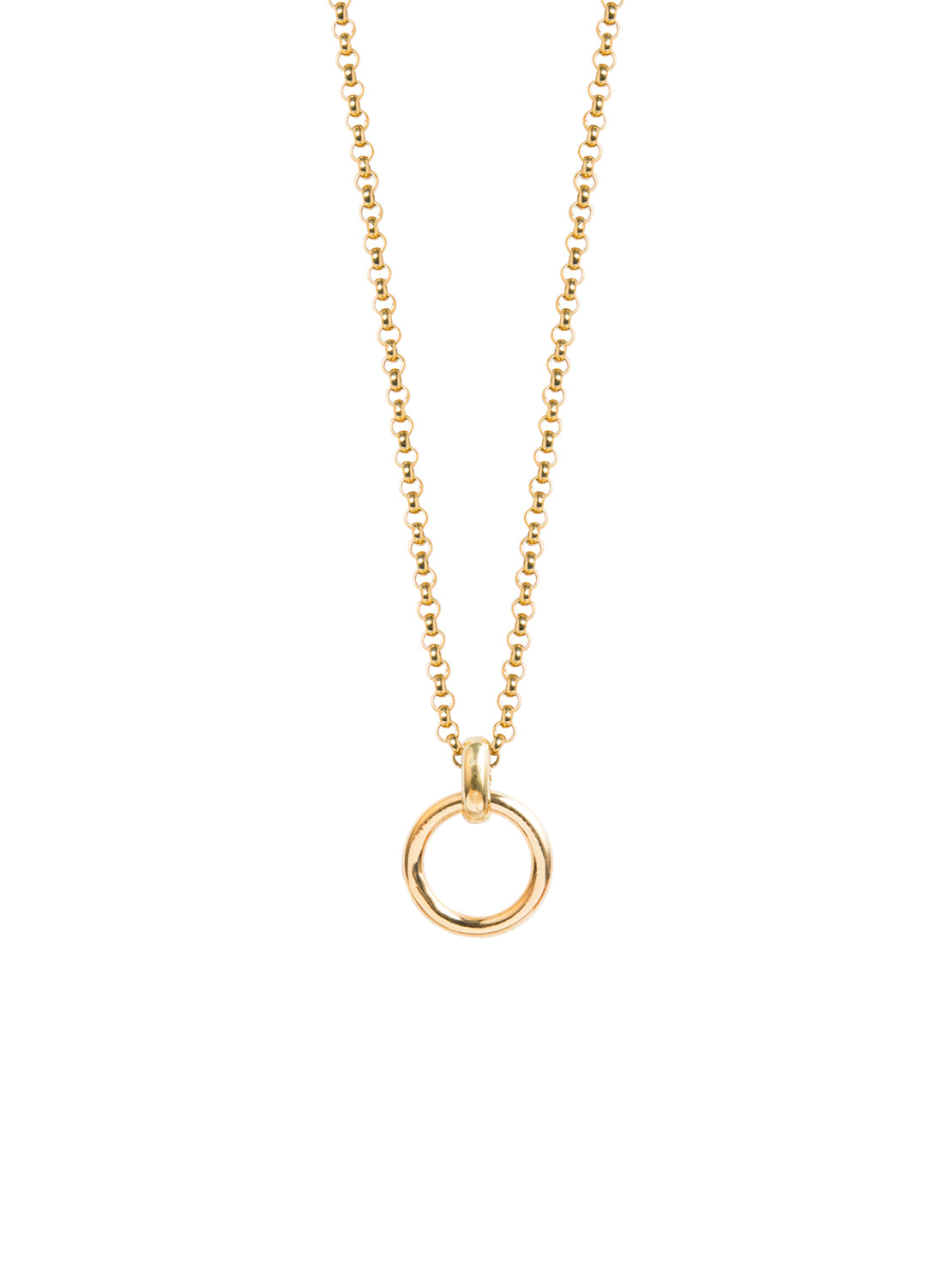 Small Gold Eternity Ring On Gold Belcher Chain