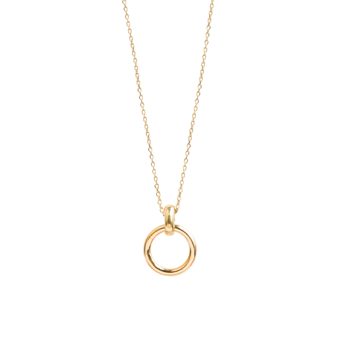 Small Gold Eternity Ring On Gold Trace Chain