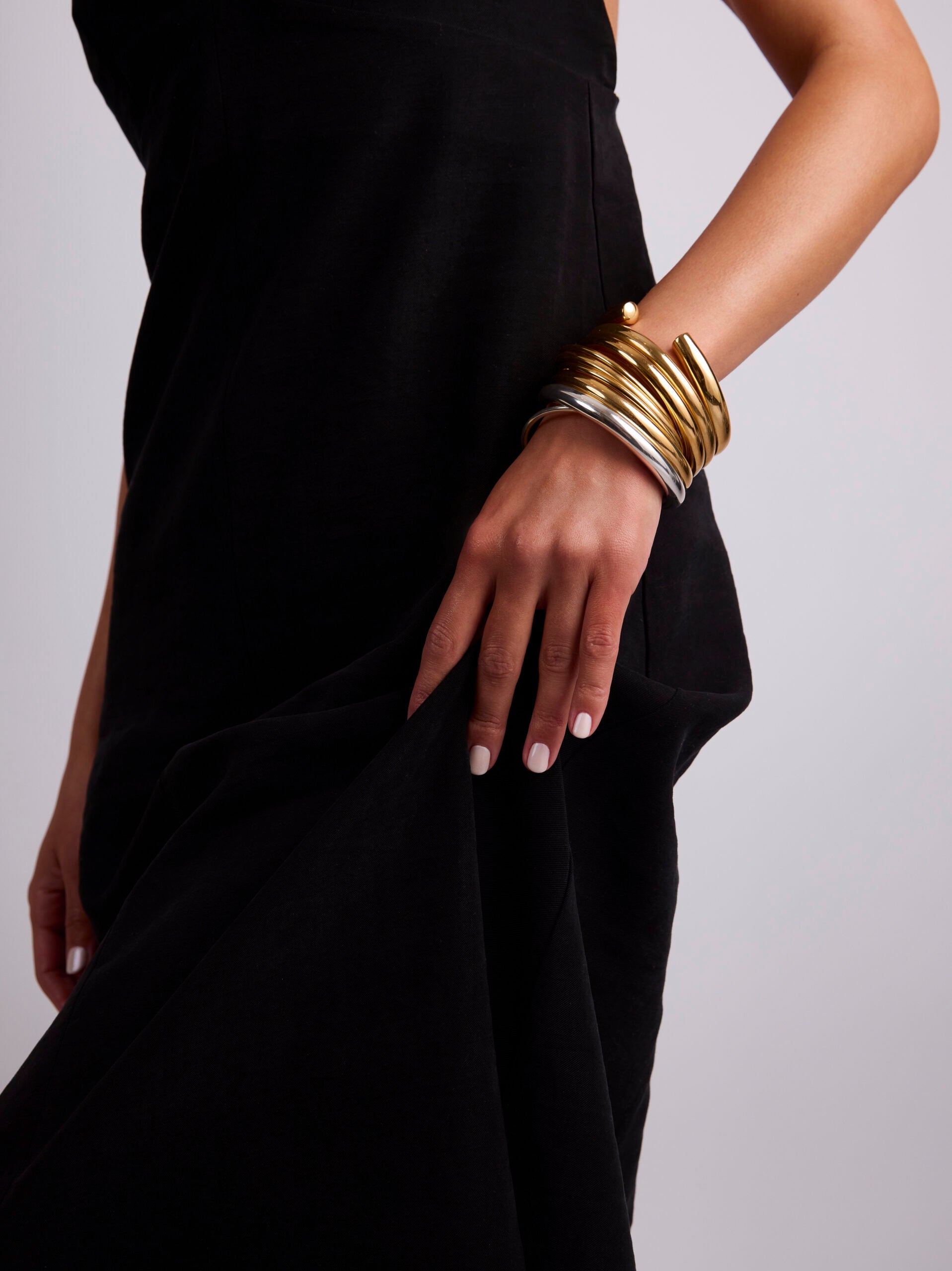 Large Plain Silver Bangle