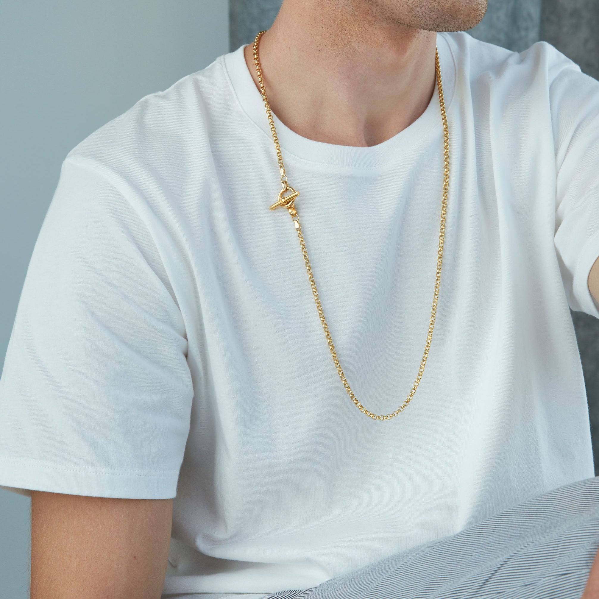 Men's Fine Gold Lariat Necklace