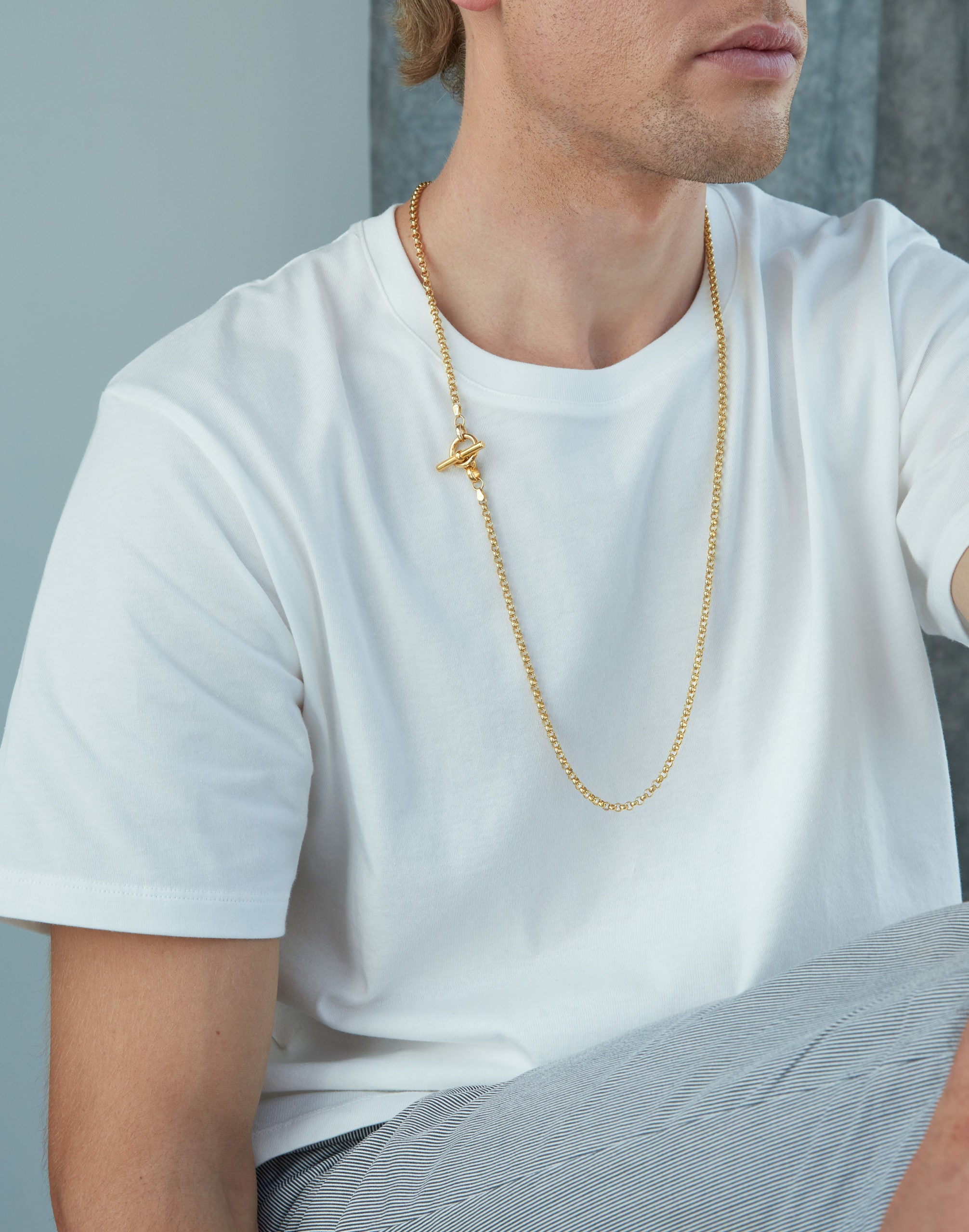 Men's Fine Gold Lariat Necklace