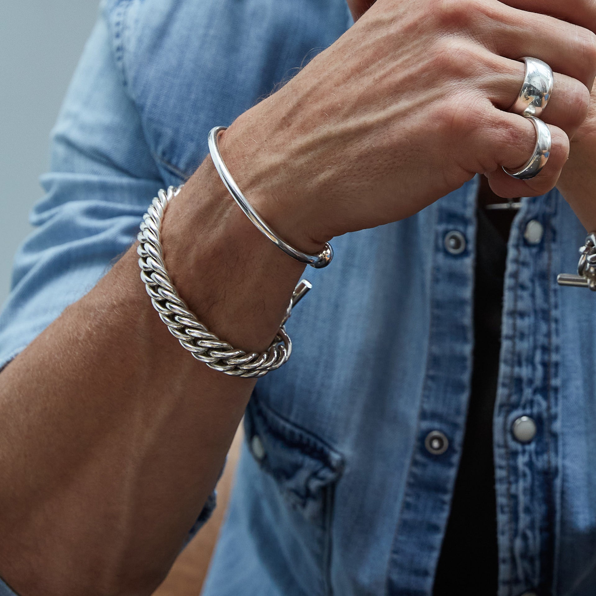 Men's Large Solid Sterling Silver Band Ring