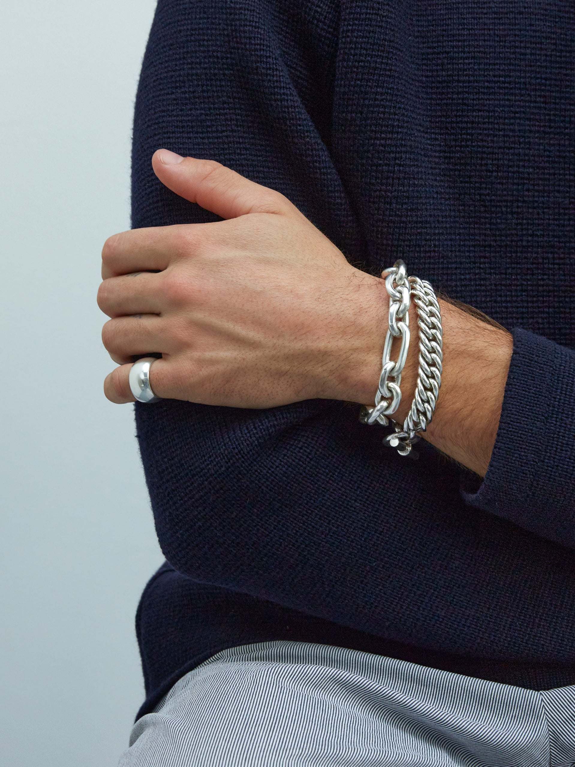 Men's Large Solid Sterling Silver Band Ring