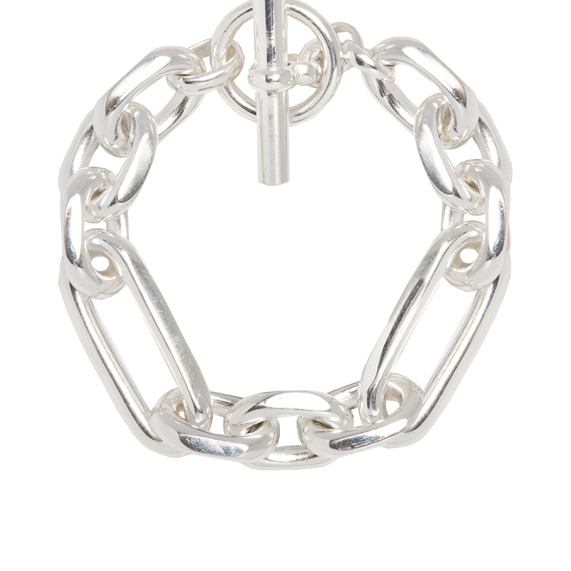 Large Silver Plated Watch Chain Bracelet