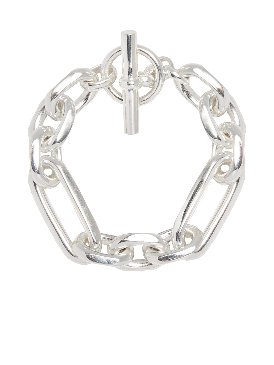Large Silver Plated Watch Chain Bracelet