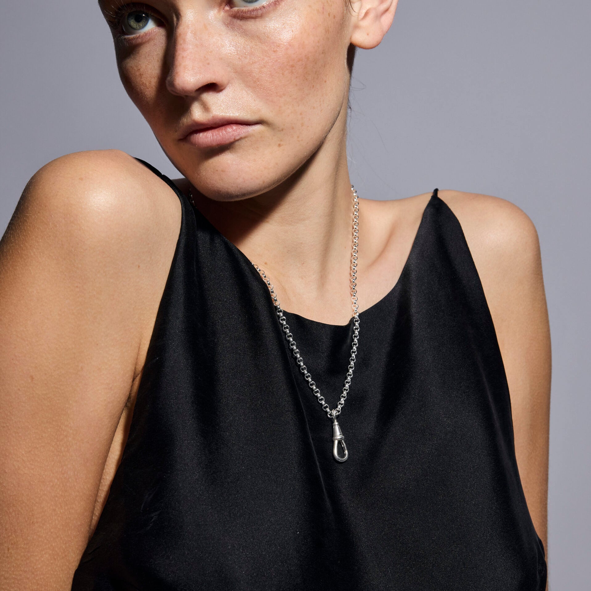 Silver Belcher Clipt Necklace