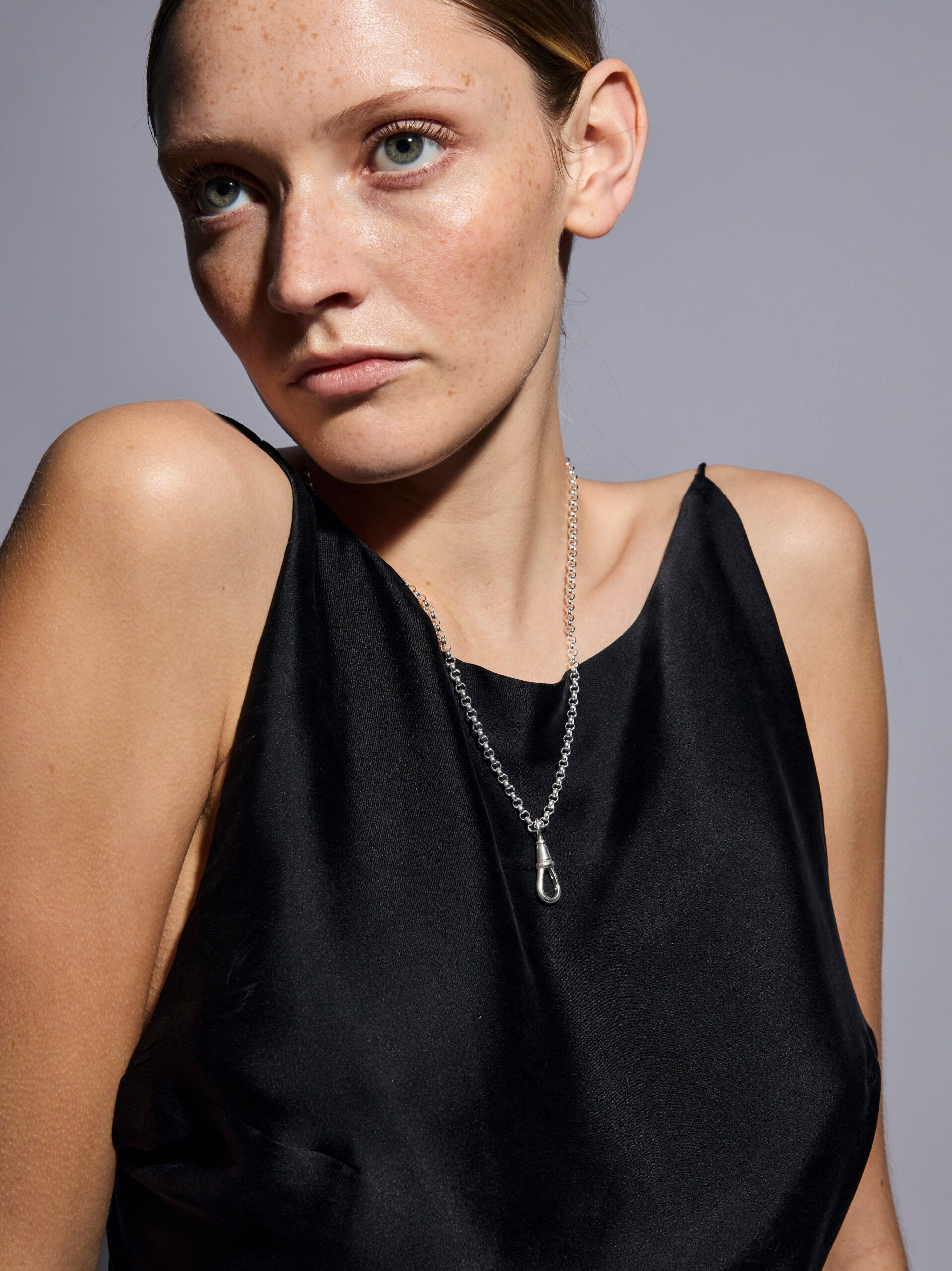 Silver Belcher Clipt Necklace