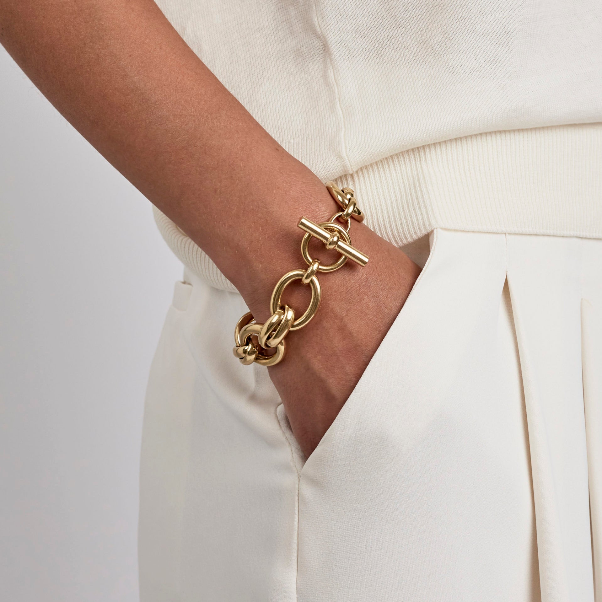 Giant Gold Double Linked Bracelet