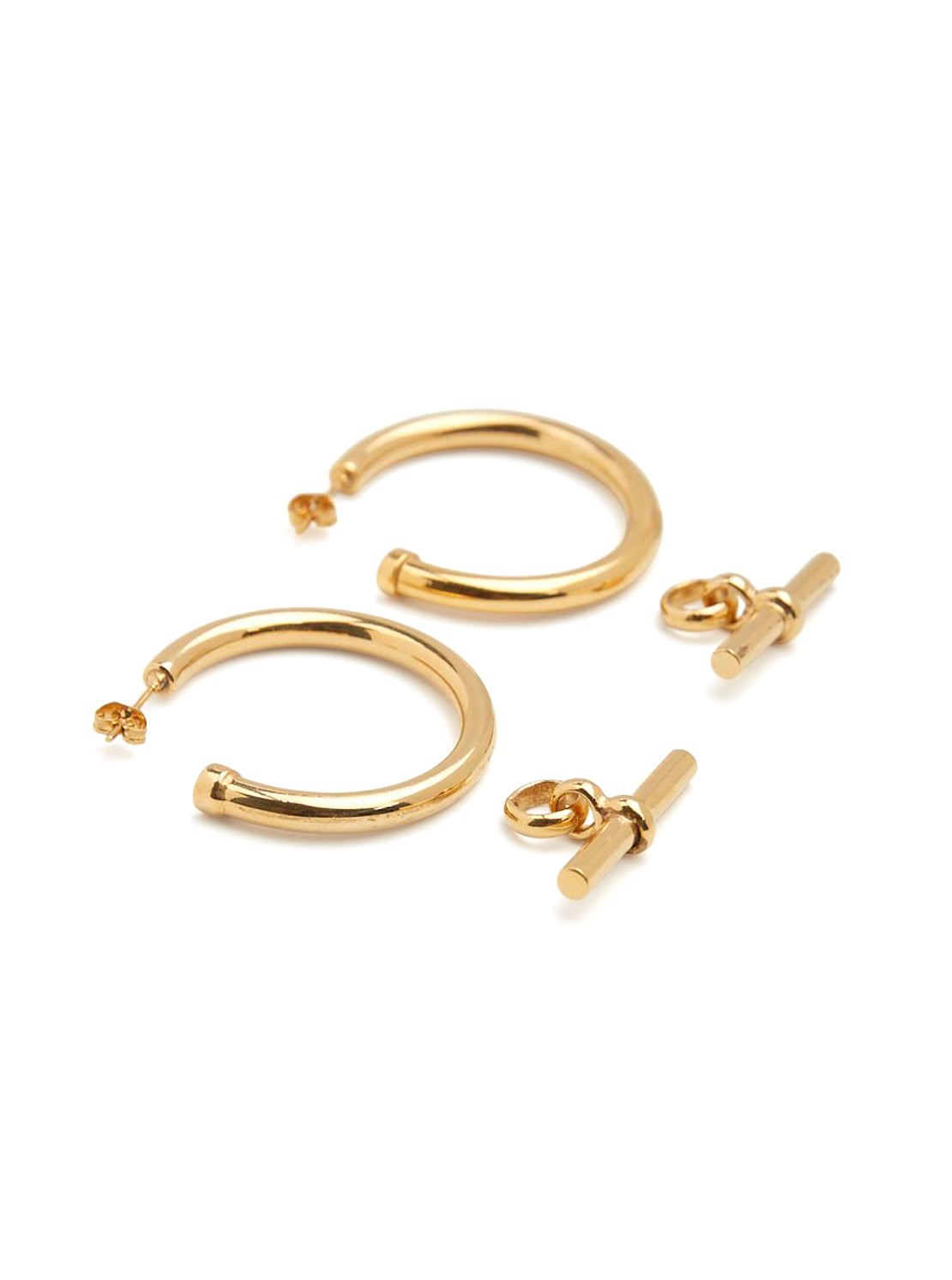 Giant Gold T-bar Earrings
