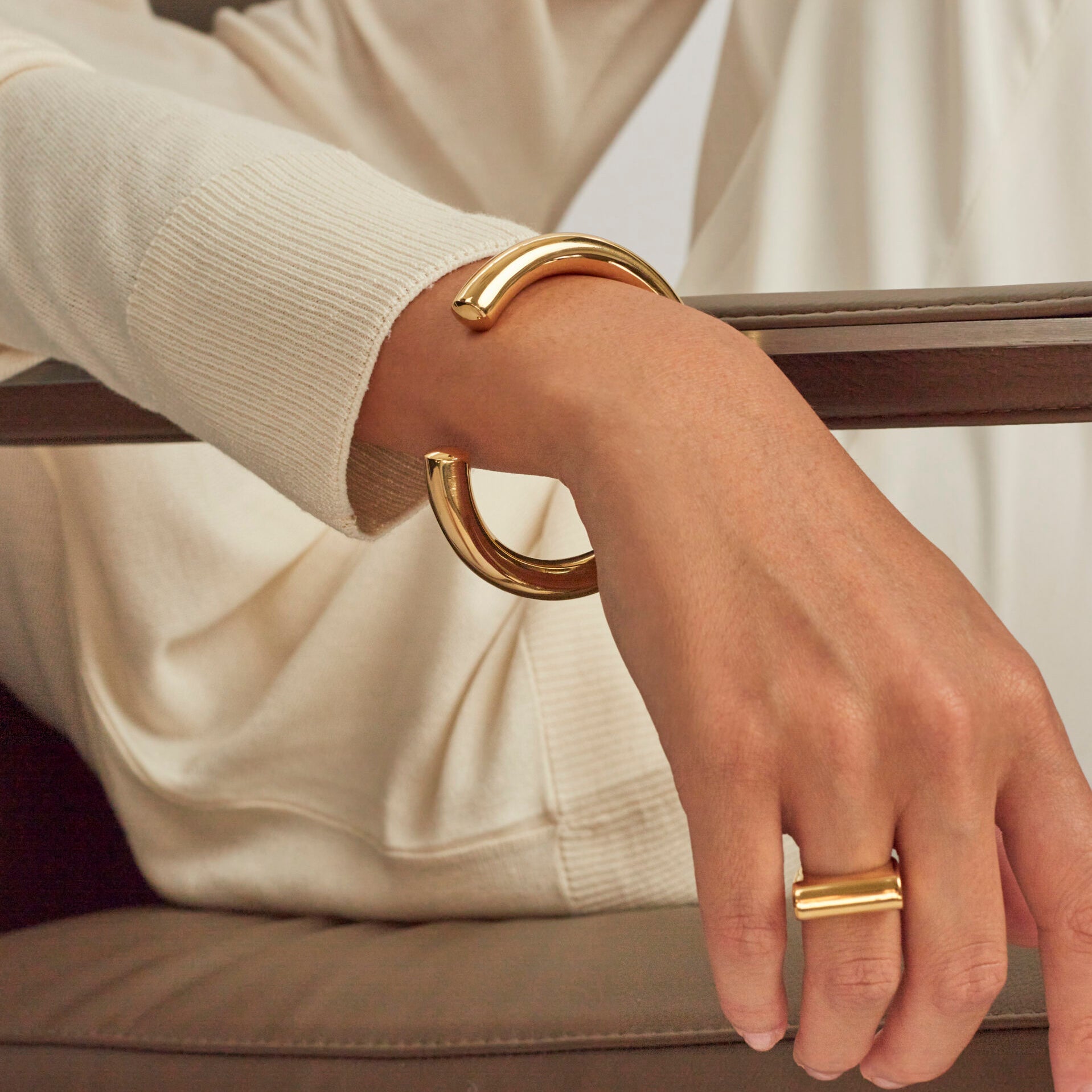 Gold Horseshoe Bangle