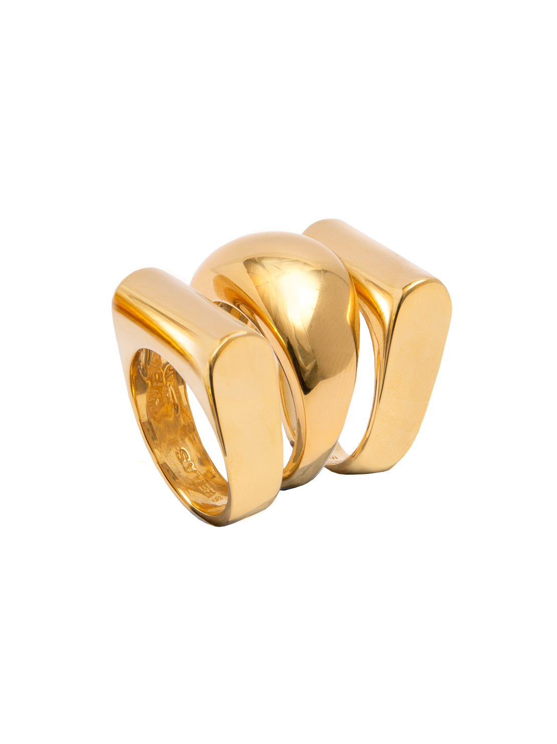 Gold Ridge Triple Ring Set