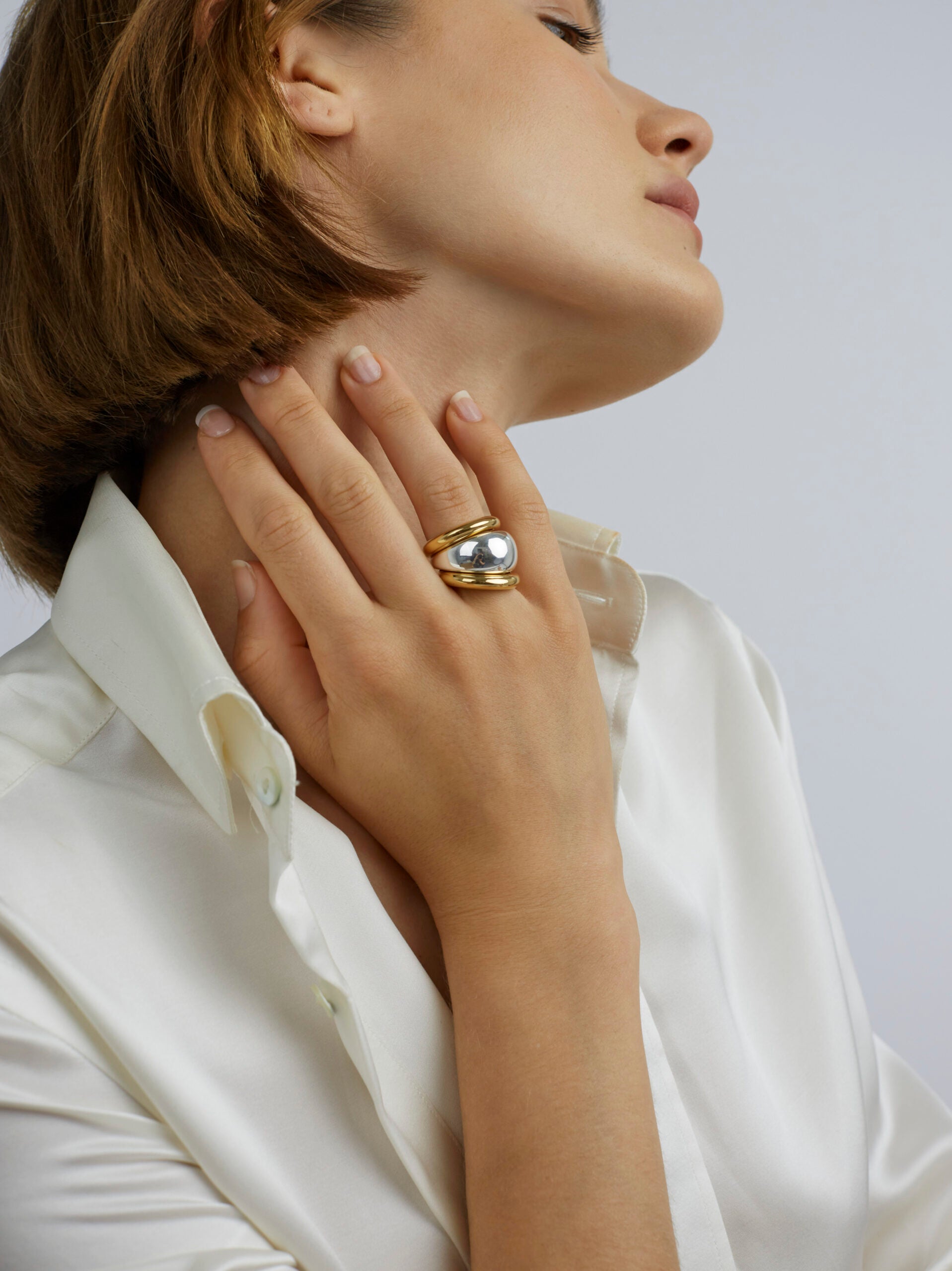 Gold and Silver Triple Ring Set
