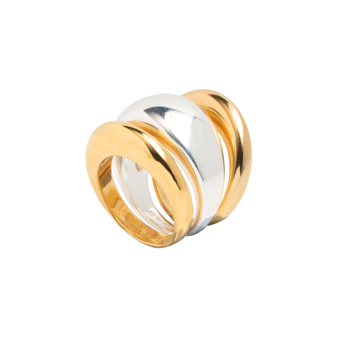Gold and Silver Triple Ring Set